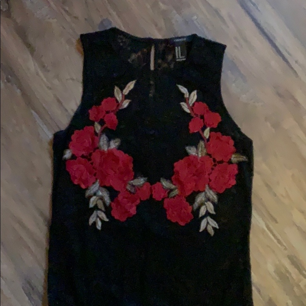 Forever 21 Lace Floral Bodysuit